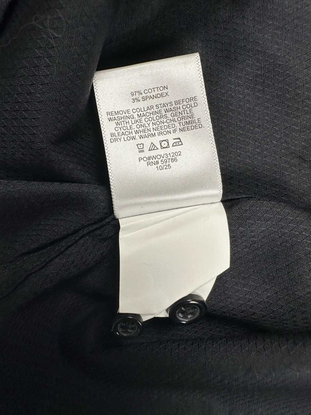 NEW Express Dress Shirt Mens Medium‎ 15.5 32/33 Black Slim Textured Long Sleeve - Picture 6 of 7